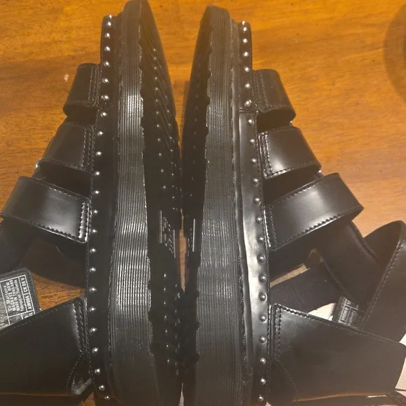 Dr. Martens Black Leather Buckle Sandals - Picture 2 of 6